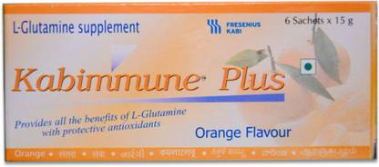 FRESENIUS KABI Kabimmune Plus 15gm Sachets Orange Flavor Pack Of 6 Sachets Glutamine
