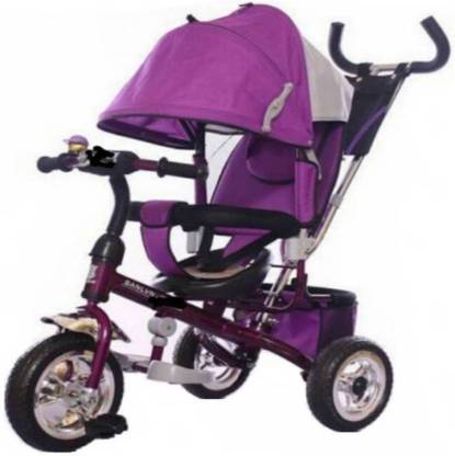 Oximus Latest Lovely Baby Tricycle for Kids with Front Back Basket , Canopy , stroller & Parent Handle Recommended for Toddler 1,2,3,4,5 Year Old Children Tricycle for kids (Purple) HC-0111 tricycle Tricycle