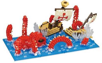 Genrc Nanoblock Kraken Attack Building Kit, Blue