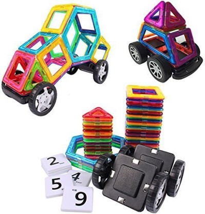 76 Pcs Magnetic Building Blocks Tiles Educational Toys for Baby Kids DIY Gifts 