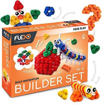 Genrc Flexo 3D Building Brick Set - Free Play BUILDER SET Toys For Boys And Girls Creative Learning Fun Blocks Compatible With All Maj