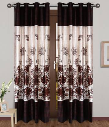E-Retailer 153 cm (5 ft) Polyester Room Darkening Window Curtain (Pack Of 2)