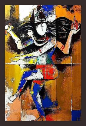 Mad Masters Nataraja wall paint wall paintings in large size Digital Reprint 12 inch x 18 inch Painting