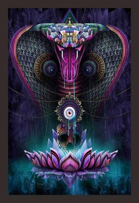 Mad Masters Snake Abstract Art wall paintings with frame Digital Reprint 12 inch x 18 inch Painting