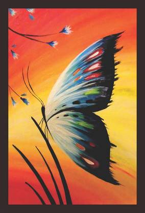 Mad Masters Butterfly 1 Piece wooden framed painting |Wall Art | Home Décor | Painting Art | Unique Design | Attractive Frames Digital Reprint 18 inch x 12 inch Painting