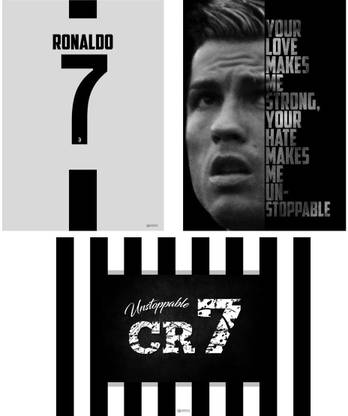 Set of 3 Cristiano Ronaldo Poster CR7 Juventus Jersey Poster Medium Size Makimus.com Photographic Paper