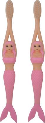 INAAYA Set of 2 Pcs Mermaid Toothbrush for Kids to Make Brushing Fun Soft Toothbrush