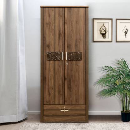 @Home by nilkamal Leaf Engineered Wood 2 Door Wardrobe