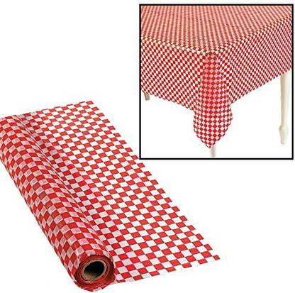 FUN EXPRESS 100' X 40" Red And White Checkered Banquet Roll