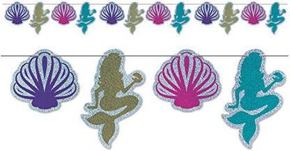 Beistle Mermaid & Seashell Streamer | Mermaid & Under The Sea Party Supplies (2-Pack)