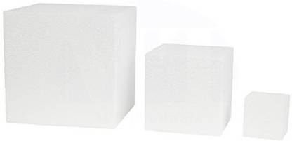 MT Products White Square EPS (Non Squishy) Hard Foam Block Cubes by (2" X 2" X 2") (15 Pieces)