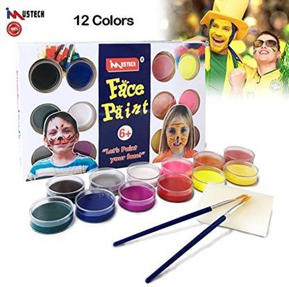 iMustech 12 Colors Water Based Face Paint Safe & Non-Toxic Face and Body Painting kit Ultimate World Cup Party Pack by