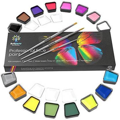 Artiparty Face Paint Set � Make up Paint � Premium Adults & Kids Face Painting Kit � Paints More Than 120 Faces � Non-Toxic & Hypoallergen