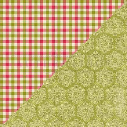 Authentique Paper Vintage Christmas Double Sided Cardstock 12"X12" - #6 Red & Green Buffalo Check/Snowflakes