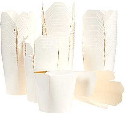 Blue Panda Pack of 60 Chinese Takeout Food Containers - Take Out Boxes, To-Go Eating, Chinese Party Supplies 16oz, White - 3.3 x 3.6 x 2.7