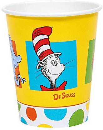 Birthday Express Dr Seuss Cat in the Hat Party Supplies - 9 oz. Paper Cups (8)