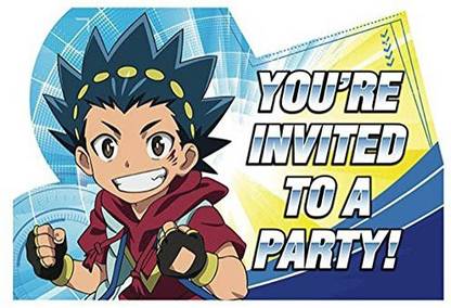 Invitations Beyblade Burst Invitation Set w/ Envelopes (8ct)