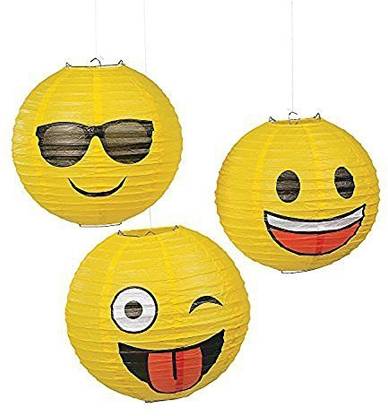 FUN EXPRESS Emoji Hanging Party Lanterns - 3 Pieces