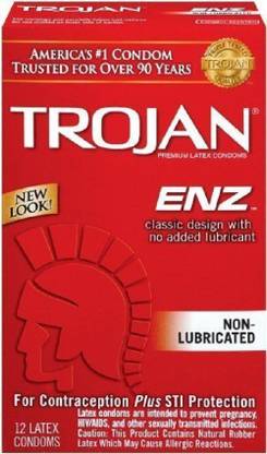 Trojan Enz Non-lubricated Condoms, 12 Count (Pack of 2) Condom