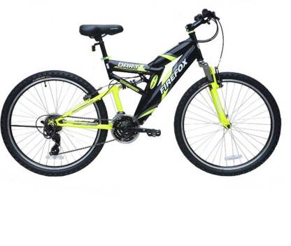 FIREFOX Bicycle 26 (Dart 2.6V 21S, Blk/Neon Ylw) 26 T (inch) Mountain Cycle