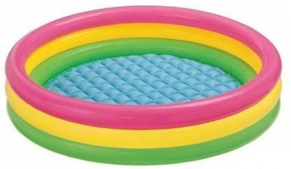 INTEX Kiddie Pool - Kid's Summer Sunset Glow Design - 58" x 13" Inflatable Swimming Pool