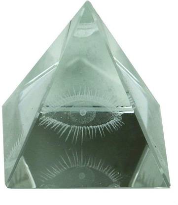 Ryme Vastu/Feng Shui Crystal Eye Pyramid for Vastu Correction and Positive Energy Decorative Showpiece  -  6 cm
