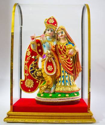 fhrh ESVAR Radha Krishna With Mayur Decorative Showpiece  -  15 cm