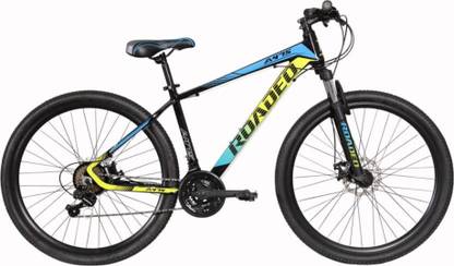 Hercules Roadeo A475 Front Suspension Dual Disc Brake Bike For Adults Black & Yellow 27.5 T माउंटेन/हार्डटेल साइकिल