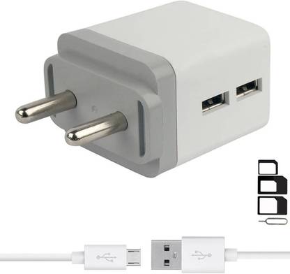 ShopMagics Wall Charger Accessory Combo for Microsoft Lumia 640 XL Dual SIM, Microsoft Lumia 535 Dual SIM, Microsoft Nokia 215 Dual Sim, Microsoft Lumia 640 Dual SIM, Microsoft Lumia 532 Dual SIM Dual Port Charger Original Adapter Like Wall Charger, Mobile Power Adapter, Fast Charger, Android Smartphone Charger, Battery Charger, High Speed Travel Charger With 1 Meter Micro USB Cable Charging Cable Data Cable