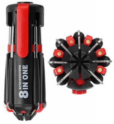 SHREWAS 8 in 1 Multifunctional Screwdriver Set With Led Torch Combination Screwdriver Set