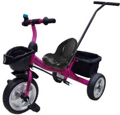 Oximus Baby Tricycle for Kids with Front Back Basket & Push Parent Handle Recommended for Toddler 1,2,3,4,5 Years Old Children Tricycle for Baby Boys & Girls Gift (Pink) tricycle for baby & kids Tricycle Red Tricycle