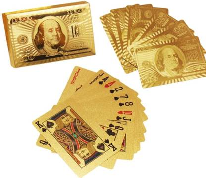 Lata Gold Plated Playing Cards For Magic, Poker, Teen Patti, Nightout Fun, Timepass