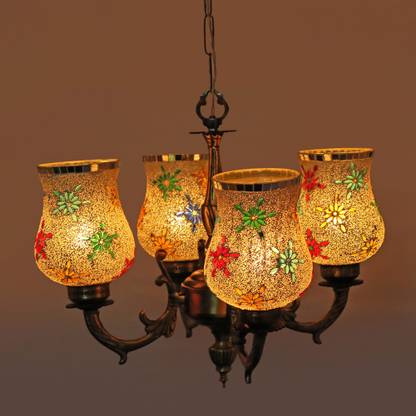 AFAST Royal Chandelier Decorate With Chips & BeedsGlass For Magical & Romantic Lighting Effect ,4 Light Ceiling Pandent Lamp- CH33 Chandelier Ceiling Lamp