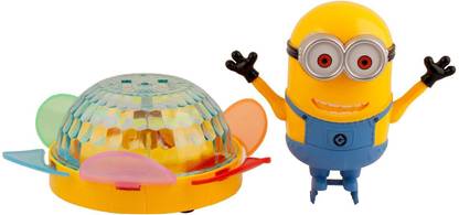 Didai Musical Toys for Infants Kids Babies Spinning Minions with Music and 4D Lighting Toy Bump and Go Type (multicolor)
