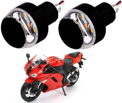 SM FASHION Yellow Motorcycle LED/ Bike Handlebar / Handle Weight Light Indicators / Bar End Turn Signal Grip 86 Bike Handlebar Weights