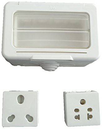 E-DAMEN C&S electric Polyvinyl Chloride Type 4 Module Gang Box with 1 6A and 16A Socket 16 A One Way Electrical Switch