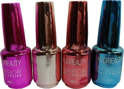 Huda Beauty huda mirror effect nail polish set of 4 multicolor