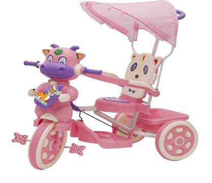 Oximus OXIMUS BABY TRICYCLE FOR KIDS WITH FRONT OR BACK BASKET AND CANOPY AND PARENT HANDLE OR TRICYCLE FOR BABY GIRL OR TRICYCLE FOR BABY BOY OR TRICYCLE FOR TODDLER GIRL OR TRICYCLE FOR TODDLER BOY RECOMMENDED FOR TODDLER 1,2,3,4,5 YEAR CHILDREN TRICYCLE FOR KIDS ST-BTC-502B-533 Tricycle (Pink , White) 509-pink-tricycle Tricycle
