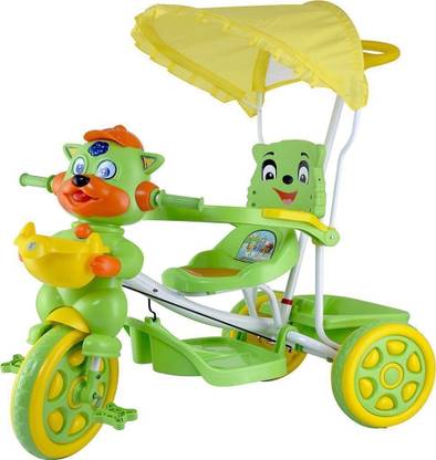 Oximus Baby Tricycle for Kids with Front Back Basket, Canopy & Push Parent Handle Recommended for Toddler 1,2,3,4,5 Years Old Children Musical Tricycle for Baby Boys & Girls Gift (Green) 517 Tricycle for kids 517-greentricycle Tricycle