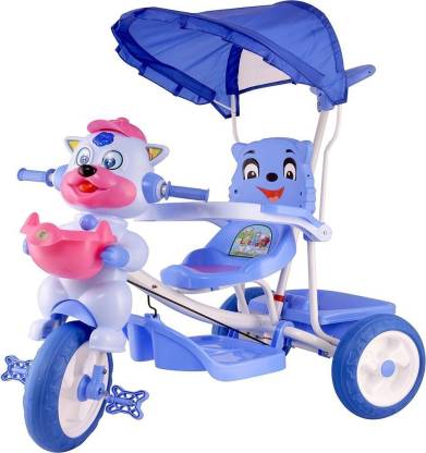 Oximus Baby Tricycle for Kids with Front Back Basket, Canopy & Push Parent Handle Recommended for Toddler 1,2,3,4,5 Years Old Children Musical Tricycle for Baby Boys & Girls Gift (Blue) 518-redtricycle Tricycle
