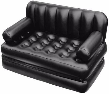 T TOPLINE 5 In 1 Inflatable Sofa Air Bed Couch With Free Electric Pump Polyester 3 Seater Inflatable Sofa