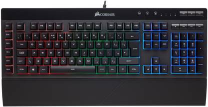 Corsair K55 Backlit RGB LED Wired USB Standard Gaming Keyboard Compatible with Desktop, Laptop, Mac