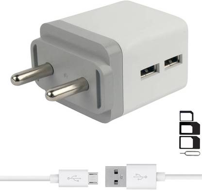 ShopReals Wall Charger Accessory Combo for iBall mSLR Cobalt 4, iBall Andi 4F Arc3, iBall Andi 5U Platino, iBall Cobalt 5.5F Youva, iBall Andi 4P Class X, iBall Andi 4.5M Enigma, iBall Andi 4L Pulse, iBall Andi5T Cobalt2, iBall Andi4 B20, iBall Andi 5M Xotic, iBall Andi 4U Frisbee, iBall Andi 5K Panther, iBall Andi 5U Platino Dual Port Charger Original Adapter Like Wall Charger, Mobile Power Adapter, Fast Charger, Android Smartphone Charger, Battery Charger, High Speed Travel Charger With 1 Meter Micro USB Cable Charging Cable Data Cable