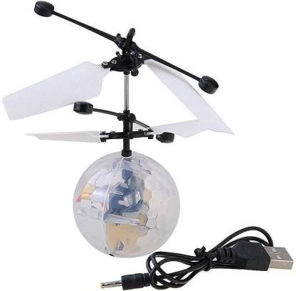 Hunger TOYS 3D Flying Ball Helicopter with Light Motion Sensor (80mts)