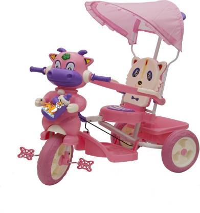 Oximus Baby Tricycle for kids With Canopy/Footrest / Light /Musical /Back Support /Storage Basket and Parent Push Handle Control Recommended For Children 1 , 2 , 3 , 4 , 5 Year Old Baby Boys & Girls Baby Cycle/trikes For Toddler Toys New Arrival 510 ( Pink ) 510-pink-tricycle Tricycle