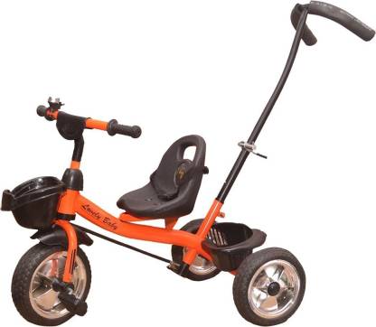 Oximus Baby Tricycle for Kids with Front Back Basket & Push Parent Handle Recommended for Toddler 1,2,3,4,5 Years Old Children Tricycle for Baby Boys & Girls Gift (Orange) Orange tricycle handle Tricycle