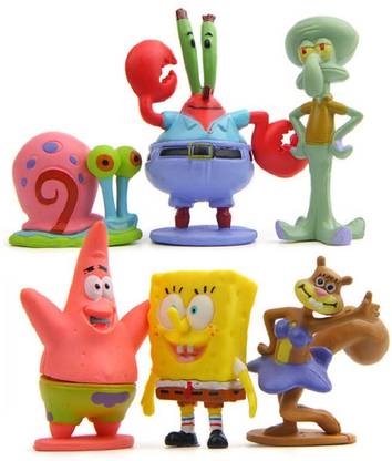 imodish Spongebob Squarepants Set Of 6 Pcs. Spongebob Squarepants, Gary, Patrik Star, Squidward, Tentacles, Mr.Krabs Action Figure
