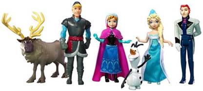 Sterling Frozen Characters Large Size 12CM Action Figures - Set of 6 Doll Toys Cake Toppers Anna Elsa Kristoff Olaf Sven