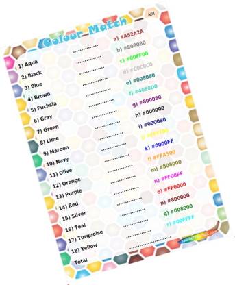 PartyStuff Colour Match Jumble - Cross Jumble Match in Paper Games (12 Cards) Word Games