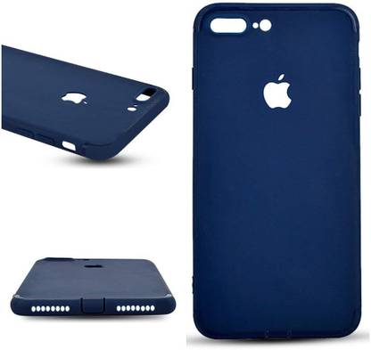 AM7 Back Cover for Iphone 7 + Soft Silicon Logo Cut Back Cover Case FOR- IPHONE 7 Plus (Blue)